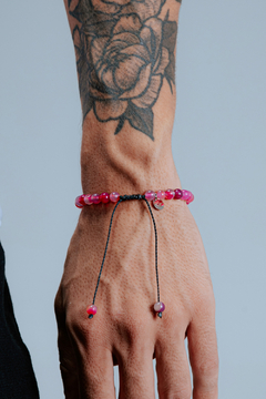 PULSEIRA RADIANTE DE PEDRA NATURAL ÁGATA PINK MESCLADA - buy online