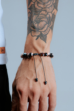 PULSEIRA ZEN DE PEDRA NATURAL ÁGATA COLLOR MIX BLACK ROSE - buy online