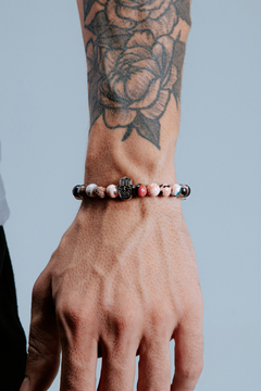 PULSEIRA ZEN DE PEDRA NATURAL ÁGATA COLLOR MIX BLACK ROSE