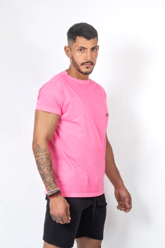 CAMISETA ESTONADA ROSA NEON - buy online