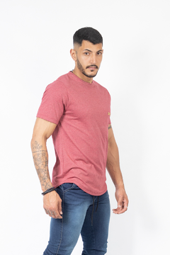 CAMISETA LONG VERMELHO MESCLA - loja online