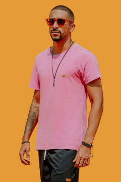 CAMISETA ESTONADA ROSA NEON - loja online