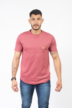 CAMISETA LONG VERMELHO MESCLA - Estilo Ráfia