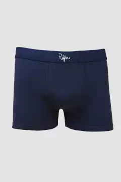 CUECA BOXER ALGODÃO AZUL MARINHO RÁFIA