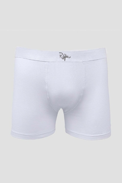 CUECA BOXER ALGODÃO BRANCO RÁFIA