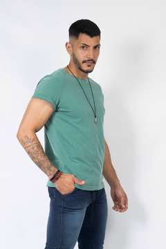 CAMISETA ESTONADA VERDE MUSGO - buy online