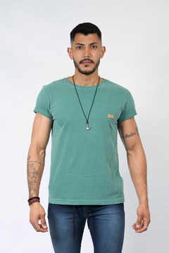 CAMISETA ESTONADA VERDE MUSGO