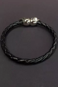 PULSEIRA ENIGMA DE COURO PRETO - Estilo Ráfia