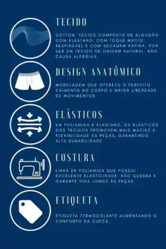 Imagem do CUECA BOXER ALGODÃO PRETO RÁFIA