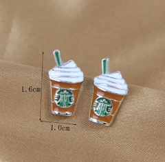 Aretes Starbucks , poste de plata .925
