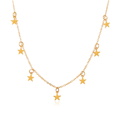 Collar estrellas color plateado y dorado - comprar en línea