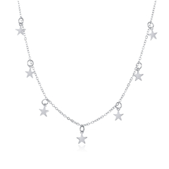 Collar estrellas color plateado y dorado
