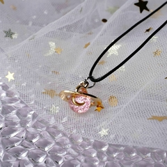 Collar planeta pequeño rosa y azul - comprar en línea