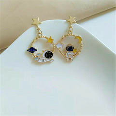 Pendientes astronautas poste de plata .925