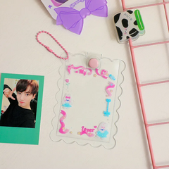Porta photocard kpop PVC llavero porta tarjetas - Pink - Joyería, accesorios y material para bisutería 