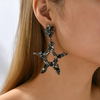 Aretes estrellas incrustación grande - comprar en línea