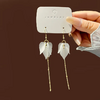 Aretes flor cadena gancho de plata .925