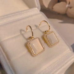 Aretes cubo perla Poste de plata .925