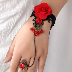 Pulsera gótica con anillo ajustable