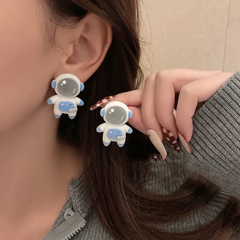 Astronautas terciopelo aretes, poste de plata .925 - comprar en línea