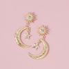 Aretes Luna, sol y estrella