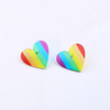 Aretes corazón arcoiris acrílico