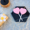 Aretes paleta corazón rosa