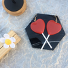 Aretes paleta corazón rojo