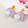 Aretes nube y arcoiris acrílico