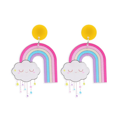Aretes nube y arcoiris acrílico - comprar en línea