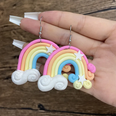 Aretes arcoiris de arcilla, diferentes modelos a elegir