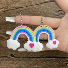 Aretes arcoiris de arcilla, diferentes modelos a elegir - comprar en línea