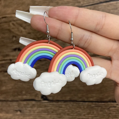 Aretes arcoiris de arcilla, diferentes modelos a elegir en internet