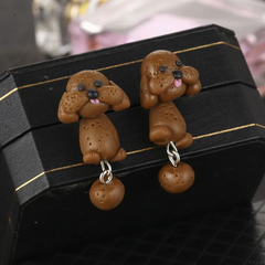 Aretes perrito café - comprar en línea
