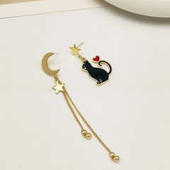 Gato y luna Aretes
