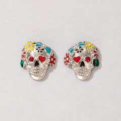 Cráneo pirata aretes