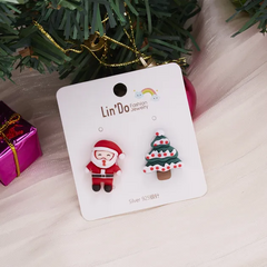 Santa con árbol , poste de plata .925