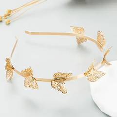 Diadema mariposas doradas