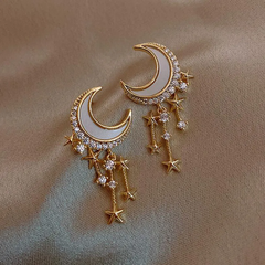Luna blanca, poste de plata .925