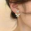 Mariposa doble, poste de plata .925