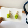 Uvas verdes, poste de plata .925