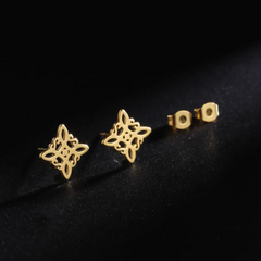 Aretes nudo de bruja, acero inoxidable - comprar en línea
