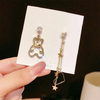 Osito y estrellas, poste de plata .925