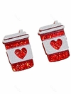 Aretes vaso café con corazón pequeños
