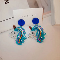 Aretes sirenas, unicornios Poste de plata .925 - comprar en línea