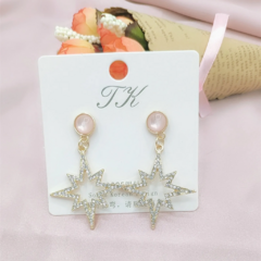 Aretes estrellas Poste de plata .925