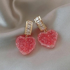 Aretes corazón azucarado poste de plata .925 - comprar en línea