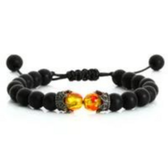 Pulsera onix con coronas para caballero
