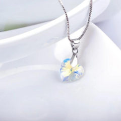 Collar corazón tornasol pequeño