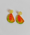 Aretes sandía, poste de plata .925